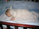 Sleeping in his bunny outfit